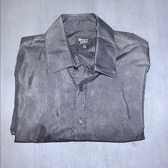 Wayne Scott | Men’s 1970s Short Sleeve Button Down Shirt | Size L 16-16.5 - Picture 2 of 6